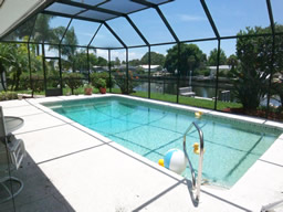 Take a dip in the solar heated, screened pool